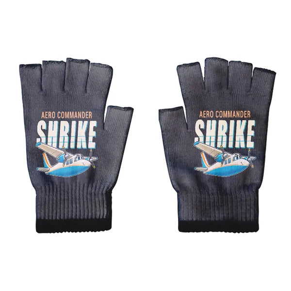 Aero Commander 500S Shrike Commander - Gloves - Cut - Cartoon - Black