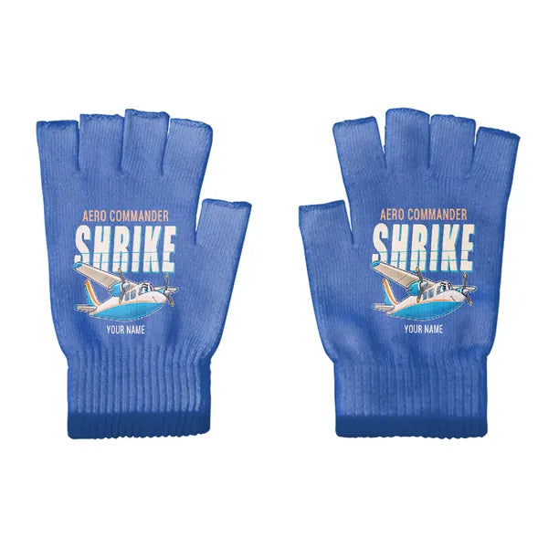Aero Commander 500S Shrike Commander - Gloves - Cut - Cartoon + Name - Blue