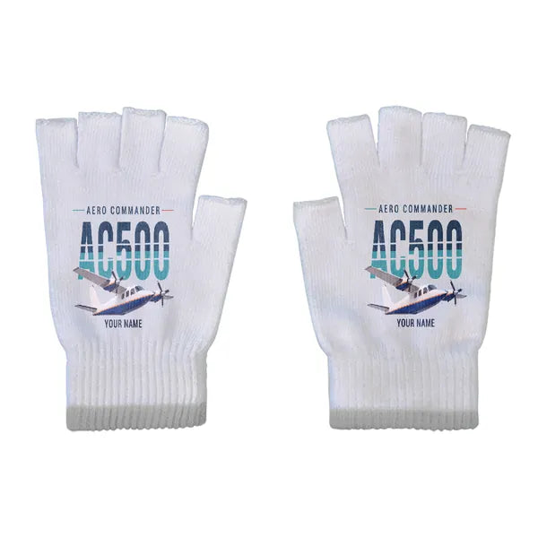 Aero Commander 500S Shrike Commander - Gloves - Cut - Original + Name - Light Gray