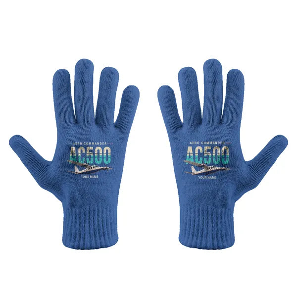 Aero Commander 500S Shrike Commander - Gloves - Full - Original + Name - Blue