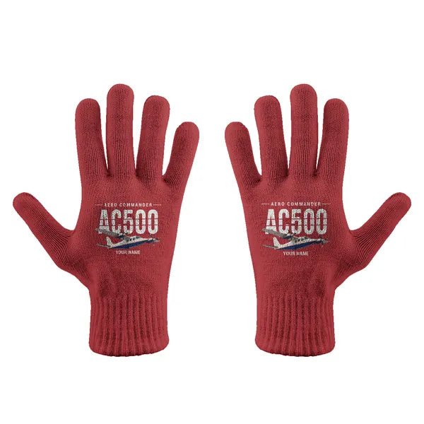 Aero Commander 500S Shrike Commander - Gloves - Full - Original + Name - Red