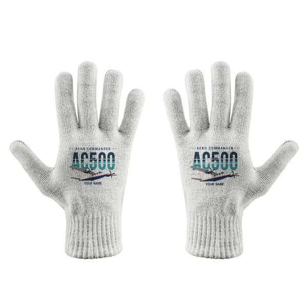 Aero Commander 500S Shrike Commander - Gloves - Full - Original + Name - White