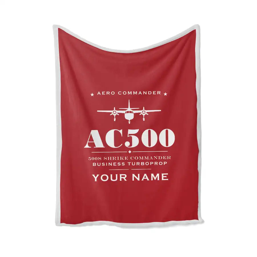 Aero Commander 500S Shrike Commander - Heritage + Name - Blanket - Red