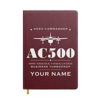 Thumbnail for Aero Commander 500S Shrike Commander - Heritage + Name - Notebook - Dark Red