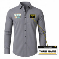 Thumbnail for Aero Commander 500S Shrike Commander - Long Sleeve Shirt - Cartoon - Gray + NAME