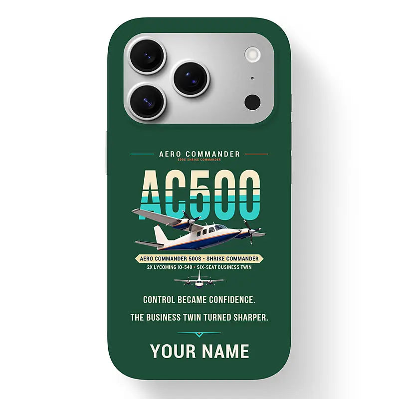 Aero Commander 500S Shrike Commander - Original + Name - MagSafe iPhone 17 Pro - Dark Green