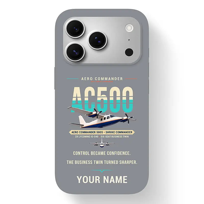 Aero Commander 500S Shrike Commander - Original + Name - MagSafe iPhone 17 Pro - Gray