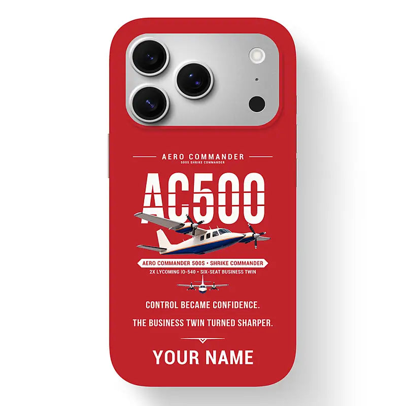 Aero Commander 500S Shrike Commander - Original + Name - MagSafe iPhone 17 Pro - Red