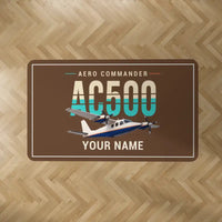 Thumbnail for Aero Commander 500S Shrike Commander - Original + Name - Rectangle Carpet - Brown