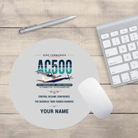 Thumbnail for Aero Commander 500S Shrike Commander - Original + Name - Round Mouse Pad - Light Gray