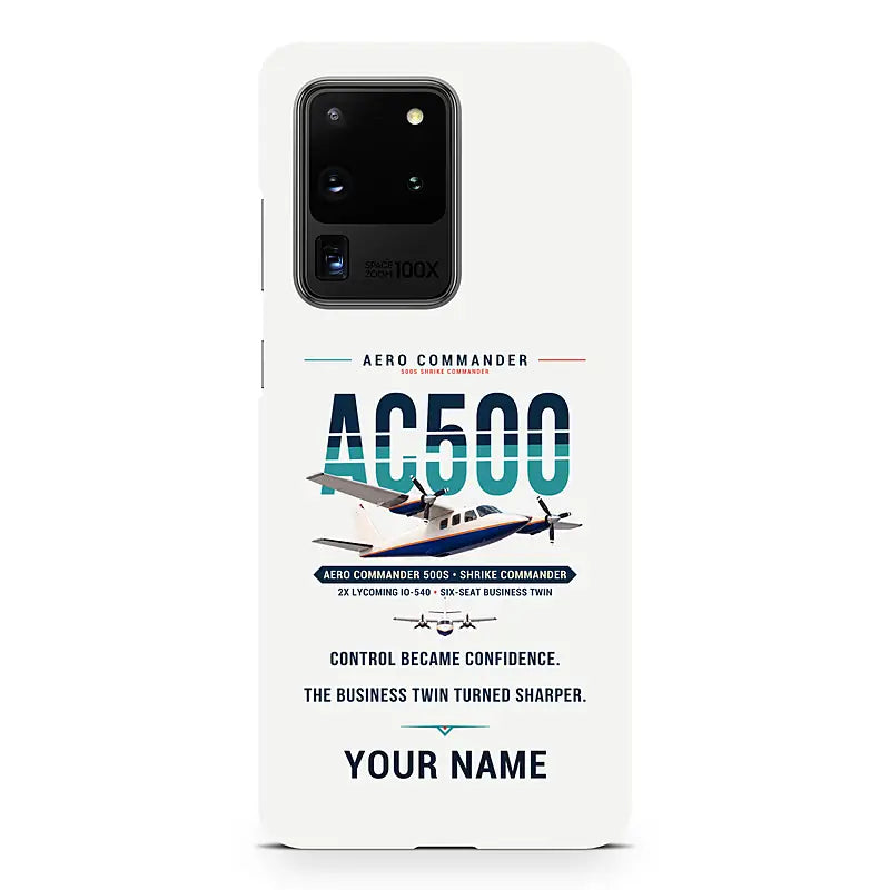 Aero Commander 500S Shrike Commander - Original + Name - Samsung Case - White