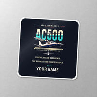 Thumbnail for Aero Commander 500S Shrike Commander - Original + Name - Square Sticker - Close-up