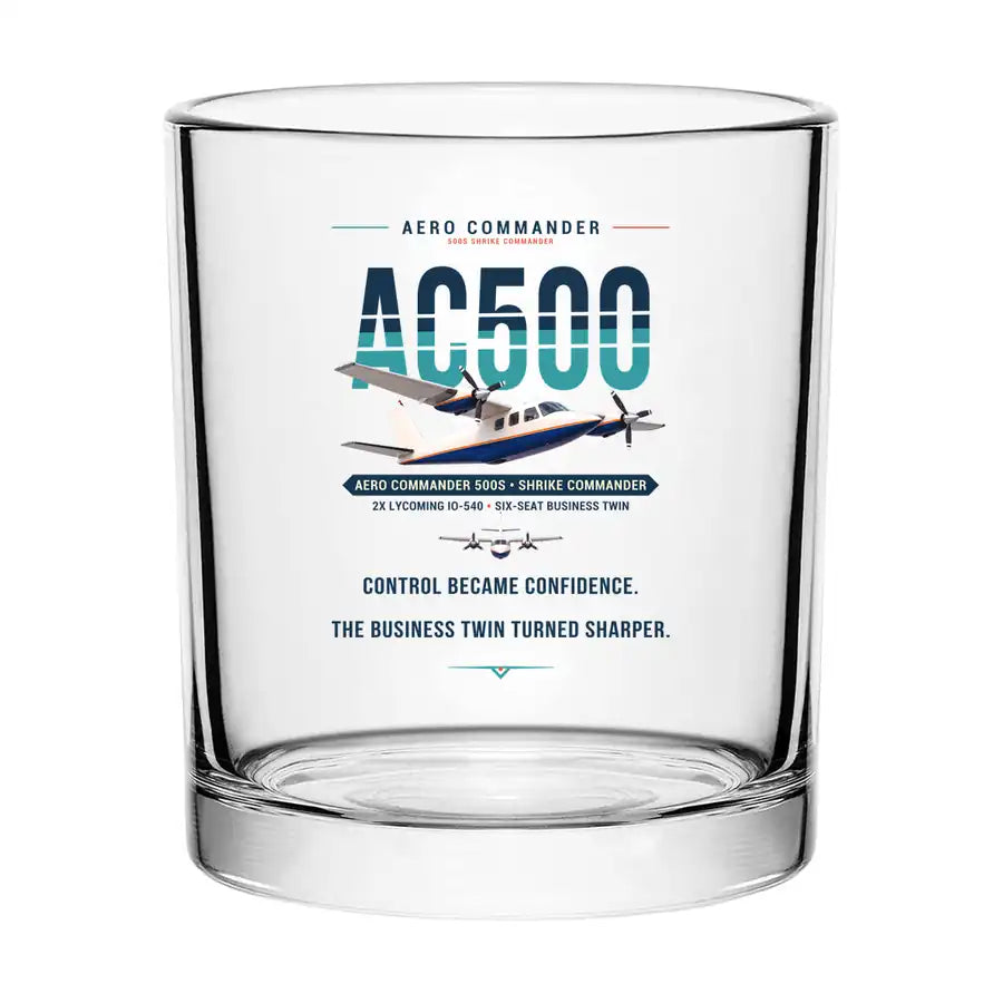 Aero Commander 500S Shrike Commander - Original - Special Whiskey Glass