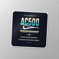 Thumbnail for Aero Commander 500S Shrike Commander - Original - Square Sticker - Close-up