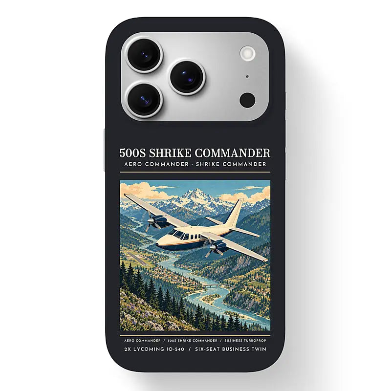 Aero Commander 500S Shrike Commander - Poster - MagSafe iPhone 17 Pro - Black