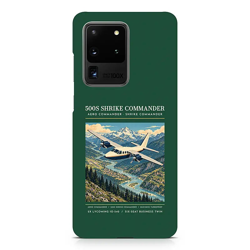 Aero Commander 500S Shrike Commander - Poster - Samsung Case - Dark Green