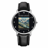 Thumbnail for Aero Commander 500S Shrike Commander - Poster - Slim Leather - Silver and Black Leather Strap