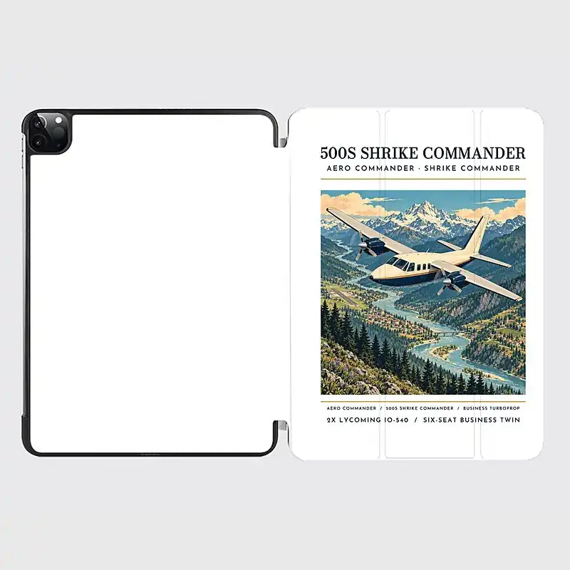 Aero Commander 500S Shrike Commander - Poster - iPad Case - White