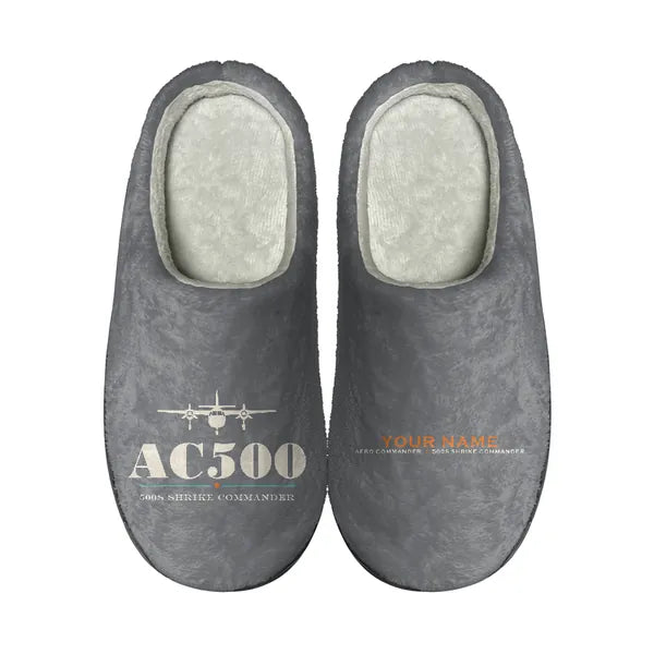 Aero Commander 500S Shrike Commander - Slippers - Cotton - Heritage + Name - Gray