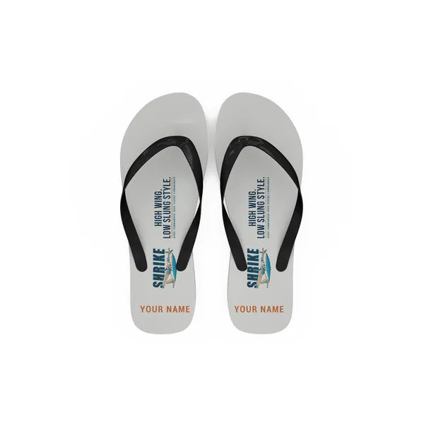 Aero Commander 500S Shrike Commander - Slippers - Flip Flops - Cartoon + Name - White