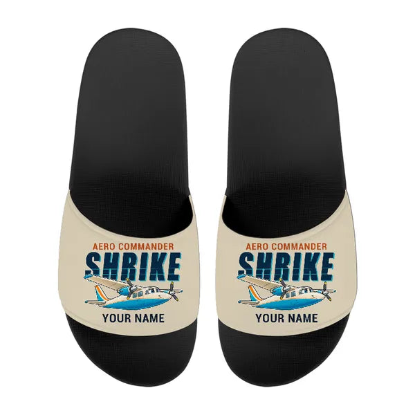 Aero Commander 500S Shrike Commander - Slippers - Sport - Cartoon + Name - Beige