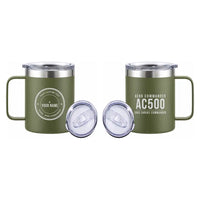 Thumbnail for Aero Commander 500S Shrike Commander - Stainless Steel Mug - Tag + Name - Green