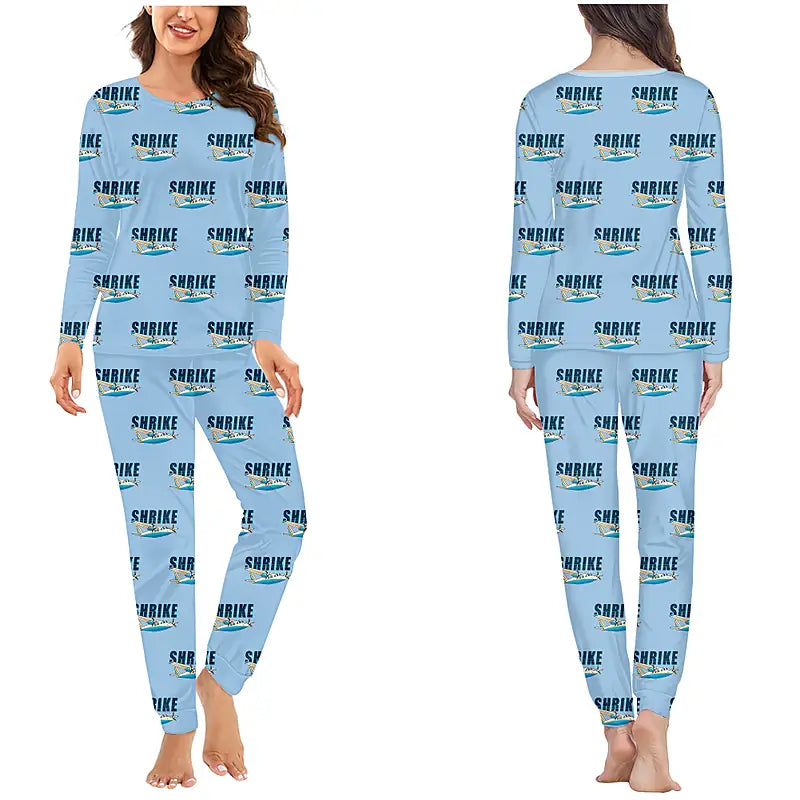 Aero Commander 500S Shrike Commander - Women Pajamas - Cartoon Pattern - Light Blue