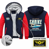 Thumbnail for Aero Commander 500S Shrike Commander Zipped Sweatshirts - Cartoon + Name - Navy & Red