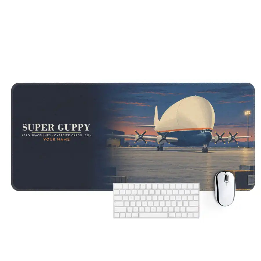 Aero Spacelines Super Guppy - 3D + Name - Desk Mat - Full Print
