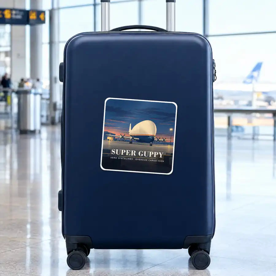 Aero Spacelines Super Guppy - 3D - Square Sticker - Suitcase