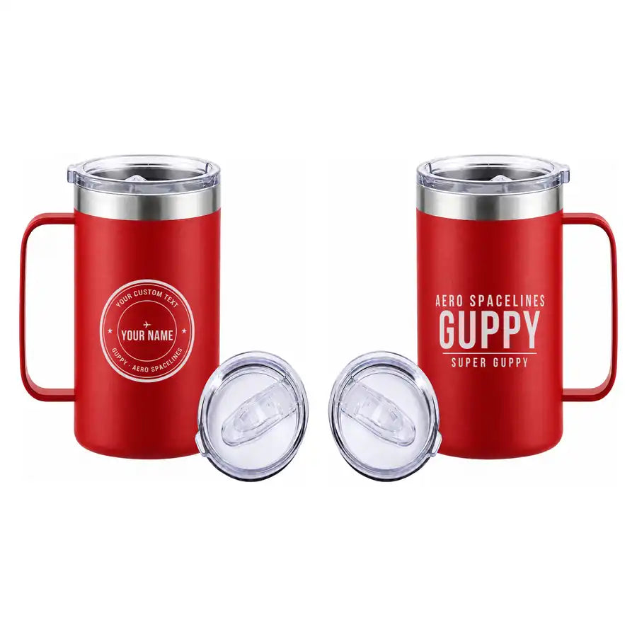 Aero Spacelines Super Guppy - Beverage Mug - Tag + Name - Red