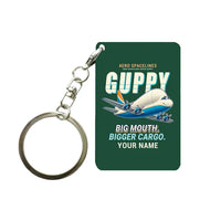 Thumbnail for Aero Spacelines Super Guppy - Cartoon + Name - Key Chain - Dark Green