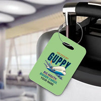Thumbnail for Aero Spacelines Super Guppy - Cartoon + Name - Luggage Tag - Light Green