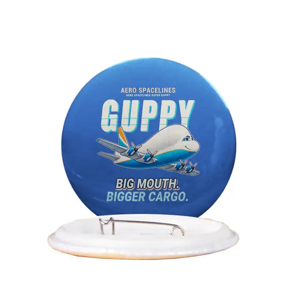 Aero Spacelines Super Guppy - Cartoon - Pin - Blue