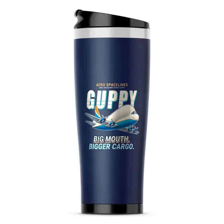 Aero Spacelines Super Guppy - Cartoon - Stainless Steel (No Holder) - Dark Blue
