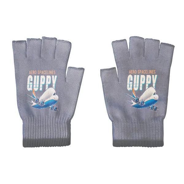 Aero Spacelines Super Guppy - Gloves - Cut - Cartoon - Gray