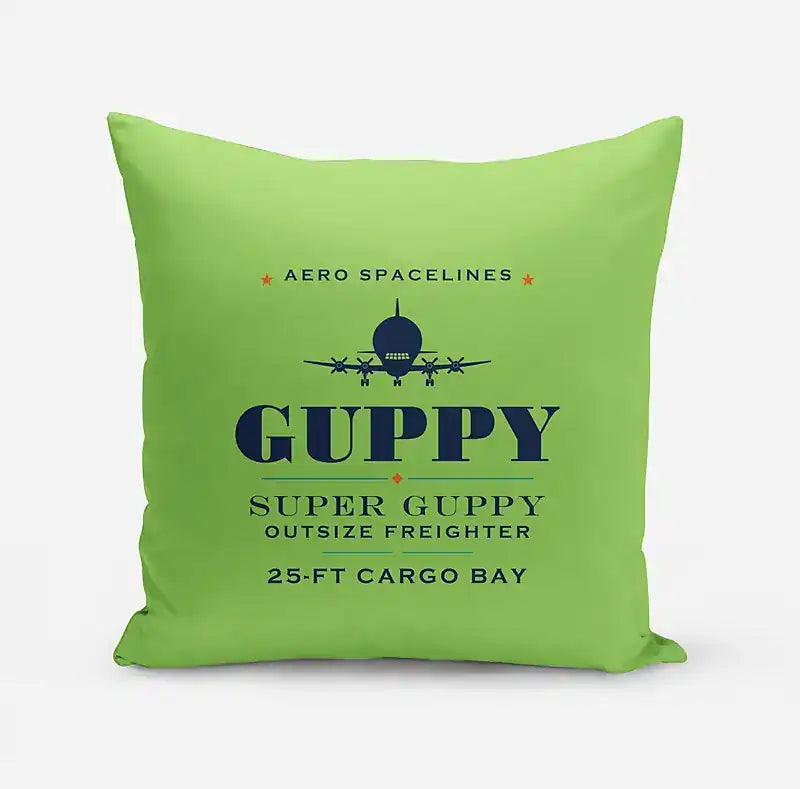 Aero Spacelines Super Guppy - Heritage - Pillow - Light Green