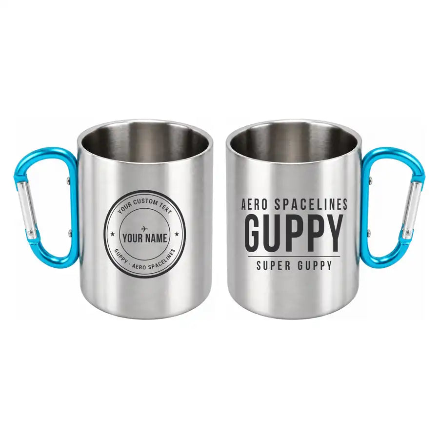Aero Spacelines Super Guppy - Outdoors Mug - Tag + Name - Light Blue