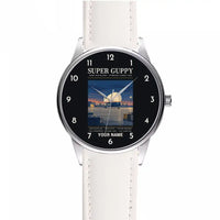 Thumbnail for Aero Spacelines Super Guppy - Poster + Name - Leather Strap - White Leather Strap