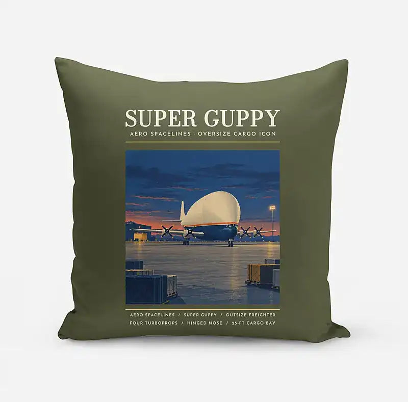Aero Spacelines Super Guppy - Poster - Pillow - Green Army