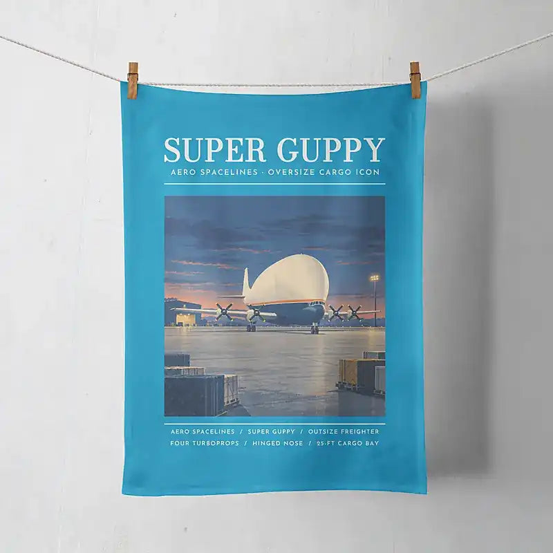 Aero Spacelines Super Guppy - Poster - Towel - Turquoise
