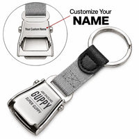 Thumbnail for Aero Spacelines Super Guppy - Seat Belt Key Chain - Tag + Name - Gray