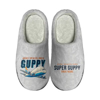 Thumbnail for Aero Spacelines Super Guppy - Slippers - Cotton - Cartoon + Name - Light Gray
