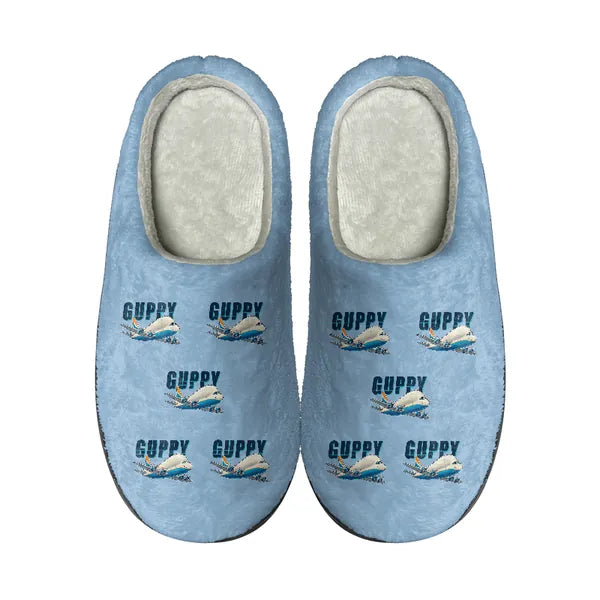 Aero Spacelines Super Guppy - Slippers - Cotton - Cartoon Pattern - Light Blue