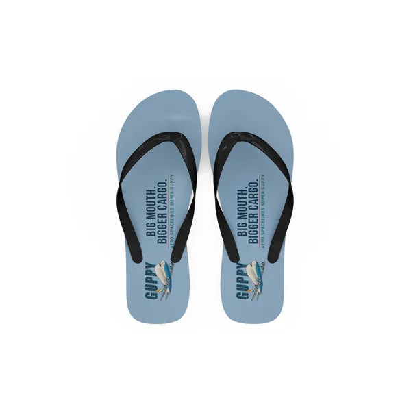 Aero Spacelines Super Guppy - Slippers - Flip Flops - Cartoon - Light Blue