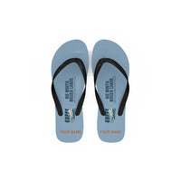 Thumbnail for Aero Spacelines Super Guppy - Slippers - Flip Flops - Cartoon + Name - Light Blue