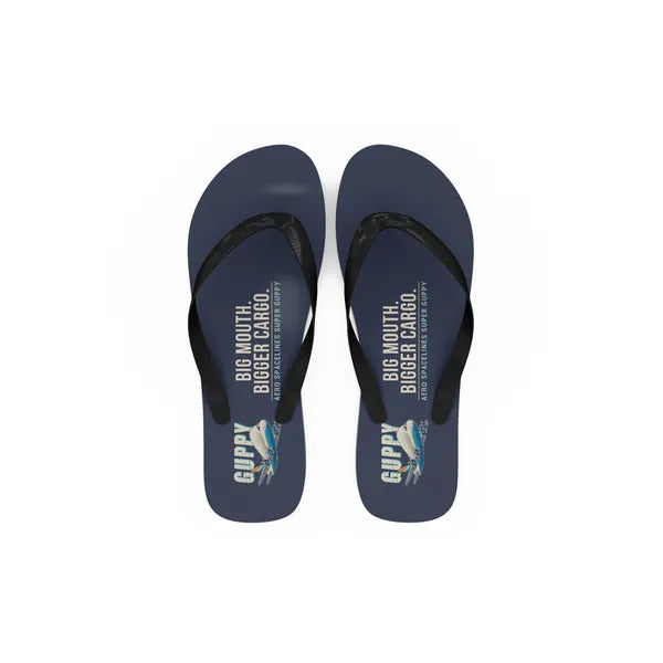 Aero Spacelines Super Guppy - Slippers - Flip Flops - Cartoon - Navy Blue