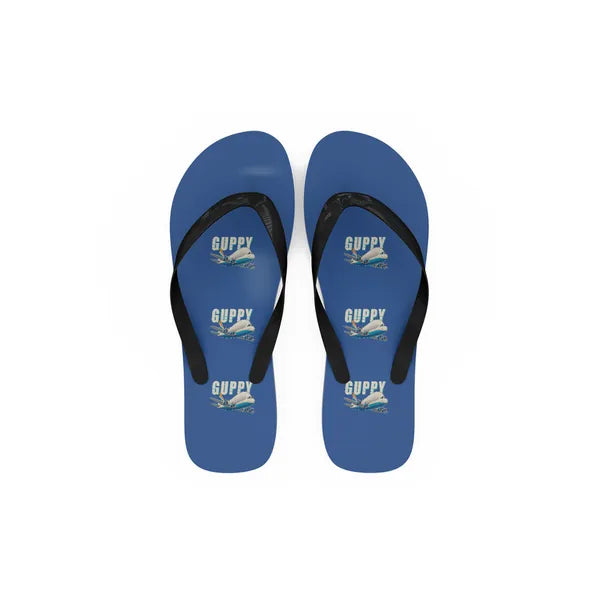 Aero Spacelines Super Guppy - Slippers - Flip Flops - Cartoon Pattern - Blue