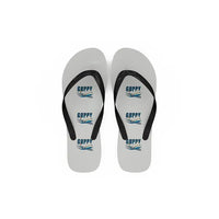 Thumbnail for Aero Spacelines Super Guppy - Slippers - Flip Flops - Cartoon Pattern - White