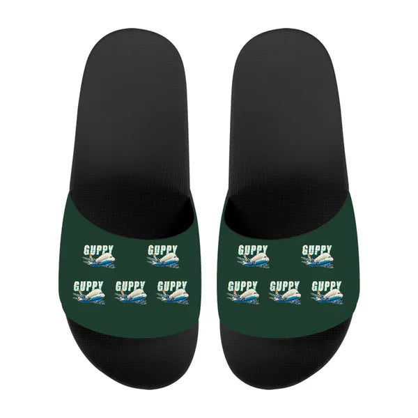 Aero Spacelines Super Guppy - Slippers - Sport - Cartoon Pattern - Dark Green